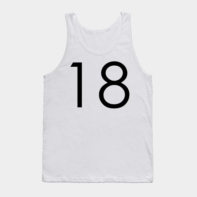 Simple Black Number #18 Eighteen Tank Top by Pavlushkaaa